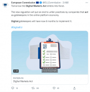 欧盟《数字市场法》今日起生