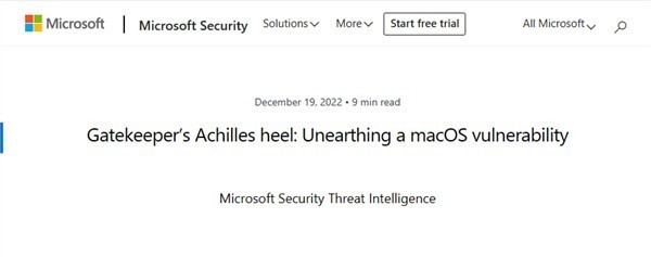 macOS系统漏洞被微软发现：可绕过安全审查植入恶意软件