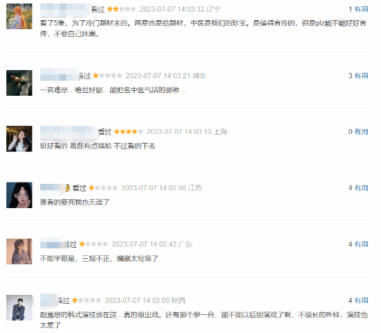 吴刚中医剧《后浪》豆瓣开分3.9分 网友：还是高了