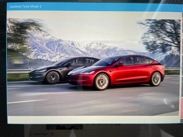 “小S”来了 新款特斯拉Model 3官图泄露：前脸巨变、灯组更新